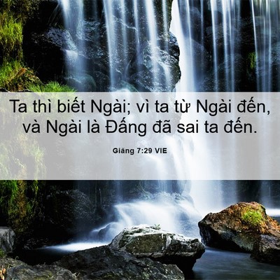 Picture 06 - Giăng 7:29 VIE - Ta thì biết Ngài; vì ta từ Ngài đến, - Bible Verse Picture