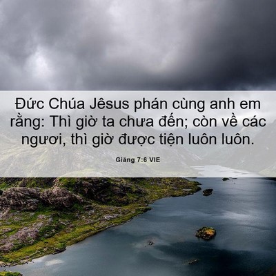 Picture 06 - Giăng 7:6 VIE - Đức Chúa Jêsus phán cùng anh em rằng: - Bible Verse Picture