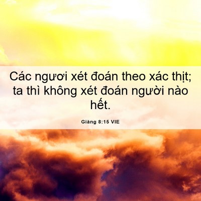 Picture 06 - Giăng 8:15 VIE - Các ngươi xét đoán theo xác thịt; ta - Bible Verse Picture