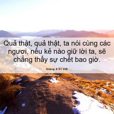 Picture 06 - Giăng 8:51 VIE - Quả thật, quả thật, ta nói cùng các - Bible Verse Picture