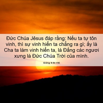 Picture 06 - Giăng 8:54 VIE - Đức Chúa Jêsus đáp rằng: Nếu ta tự - Bible Verse Picture