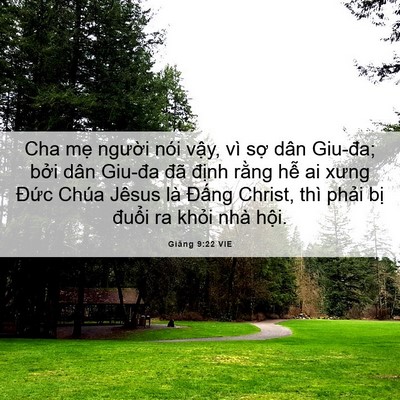 Picture 06 - Giăng 9:22 VIE - Cha mẹ người nói vậy, vì sợ dân - Bible Verse Picture