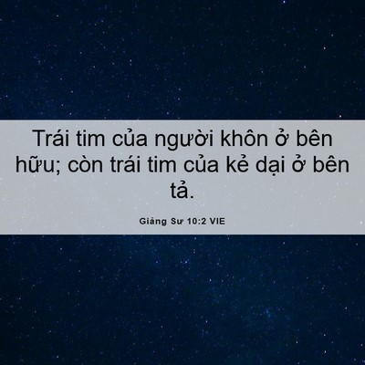 Picture 06 - Giảng Sư 10:2 VIE - Trái tim của người khôn ở bên hữu; - Bible Verse Picture