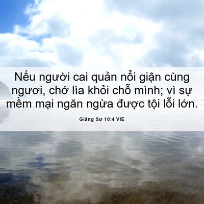 Picture 06 - Giảng Sư 10:4 VIE - Nếu người cai quản nổi giận cùng - Bible Verse Picture