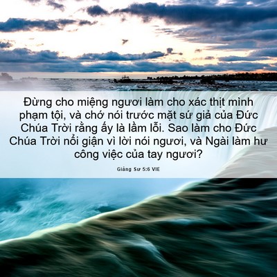 Picture 06 - Giảng Sư 5:6 VIE - Đừng cho miệng ngươi làm cho xác thịt - Bible Verse Picture