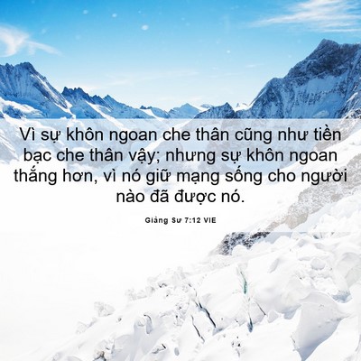 Picture 06 - Giảng Sư 7:12 VIE - Vì sự khôn ngoan che thân cũng như tiền - Bible Verse Picture