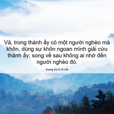 Picture 06 - Giảng Sư 9:15 VIE - Vả, trong thành ấy có một người nghèo - Bible Verse Picture