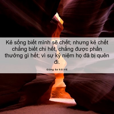 Picture 06 - Giảng Sư 9:5 VIE - Kẻ sống biết mình sẽ chết; nhưng kẻ - Bible Verse Picture