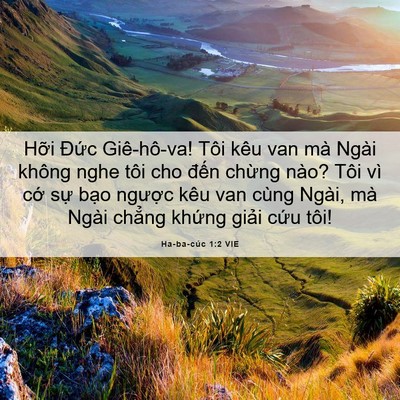 Picture 06 - Ha-ba-cúc 1:2 VIE - Hỡi Đức Giê-hô-va! Tôi kêu van mà Ngài - Bible Verse Picture