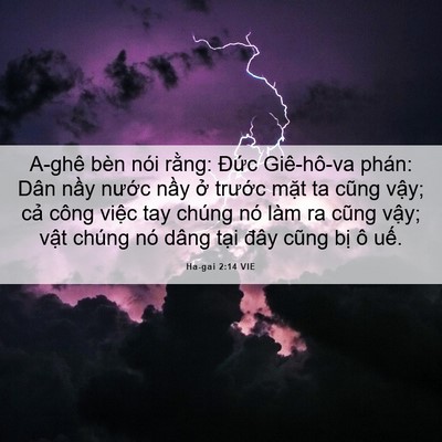 Picture 06 - Ha-gai 2:14 VIE - A-ghê bèn nói rằng: Đức Giê-hô-va - Bible Verse Picture
