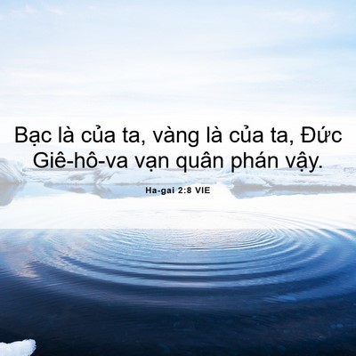 Picture 06 - Ha-gai 2:8 VIE - Bạc là của ta, vàng là của ta, Đức - Bible Verse Picture