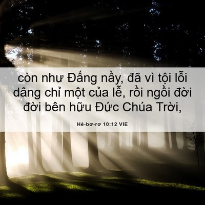Picture 06 - Hê-bơ-rơ 10:12 VIE - còn như Đấng nầy, đã vì tội lỗi - Bible Verse Picture
