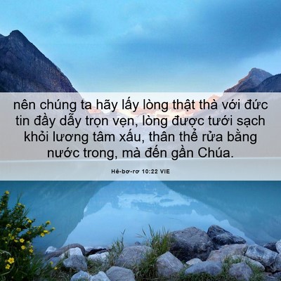 Picture 06 - Hê-bơ-rơ 10:22 VIE - nên chúng ta hãy lấy lòng thật thà với - Bible Verse Picture