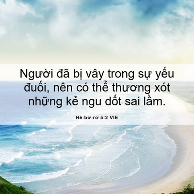 Picture 06 - Hê-bơ-rơ 5:2 VIE - Người đã bị vây trong sự yếu đuối, - Bible Verse Picture
