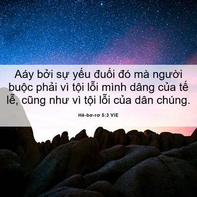 Picture 06 - Hê-bơ-rơ 5:3 VIE - Aáy bởi sự yếu đuối đó mà người - Bible Verse Picture