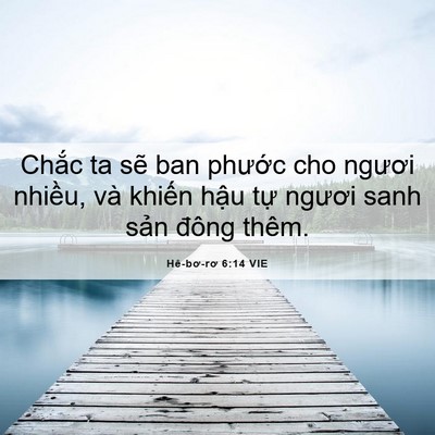 Picture 06 - Hê-bơ-rơ 6:14 VIE - Chắc ta sẽ ban phước cho ngươi nhiều, - Bible Verse Picture