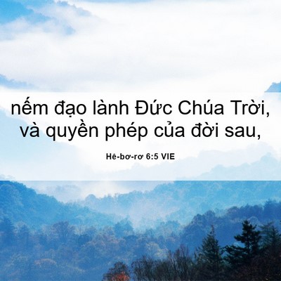 Picture 06 - Hê-bơ-rơ 6:5 VIE - nếm đạo lành Đức Chúa Trời, và - Bible Verse Picture
