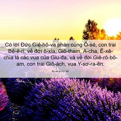 Picture 06 - Hô-sê-a 1:1 VIE - Có lời Đức Giê-hô-va phán cùng Ô-sê, - Bible Verse Picture