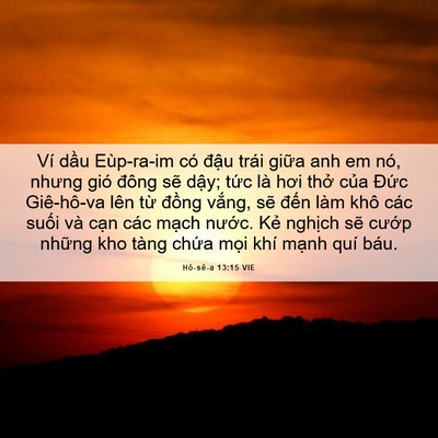 Picture 06 - Hô-sê-a 13:15 VIE - Ví dầu Eùp-ra-im có đậu trái giữa anh - Bible Verse Picture