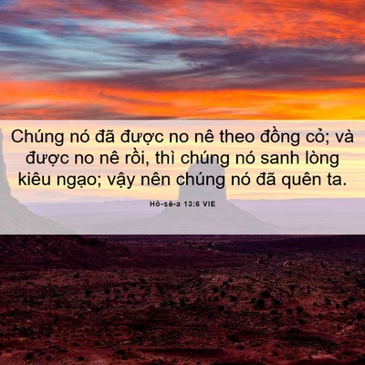 Picture 06 - Hô-sê-a 13:6 VIE - Chúng nó đã được no nê theo đồng - Bible Verse Picture