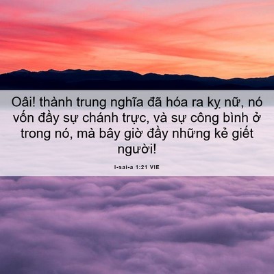 Picture 06 - I-sai-a 1:21 VIE - Oâi! thành trung nghĩa đã hóa ra kỵ nữ, - Bible Verse Picture