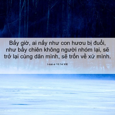 Picture 06 - I-sai-a 13:14 VIE - Bấy giờ, ai nấy như con hươu bị - Bible Verse Picture
