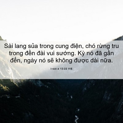 Picture 06 - I-sai-a 13:22 VIE - Sài lang sủa trong cung điện, chó rừng - Bible Verse Picture