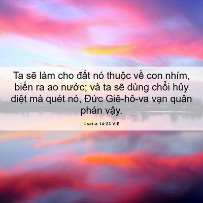 Picture 06 - I-sai-a 14:23 VIE - Ta sẽ làm cho đất nó thuộc về con - Bible Verse Picture