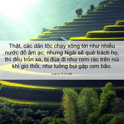 Picture 06 - I-sai-a 17:13 VIE - Thật, các dân tộc chạy xông tới như - Bible Verse Picture