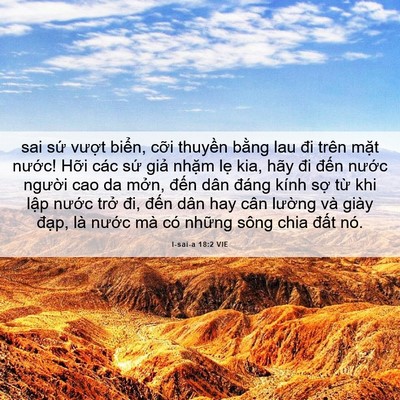 Picture 06 - I-sai-a 18:2 VIE - sai sứ vượt biển, cỡi thuyền bằng - Bible Verse Picture
