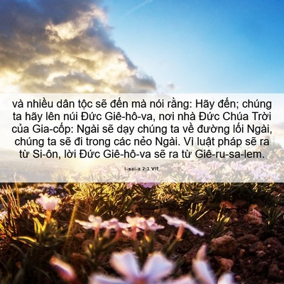 Picture 06 - I-sai-a 2:3 VIE - và nhiều dân tộc sẽ đến mà nói - Bible Verse Picture