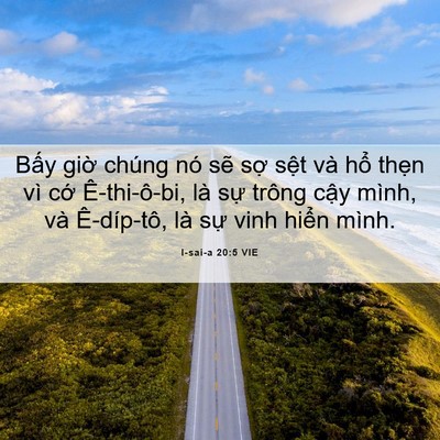 Picture 06 - I-sai-a 20:5 VIE - Bấy giờ chúng nó sẽ sợ sệt và hổ - Bible Verse Picture
