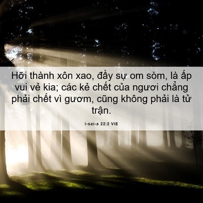 Picture 06 - I-sai-a 22:2 VIE - Hỡi thành xôn xao, đầy sự om sòm, là - Bible Verse Picture