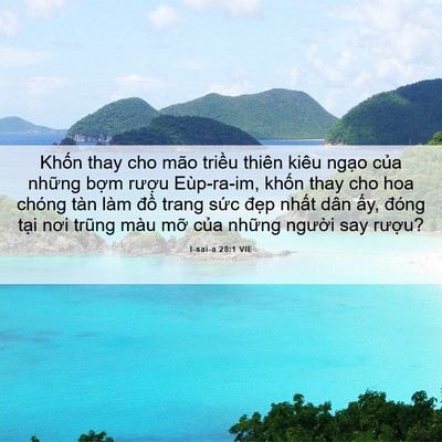 Picture 06 - I-sai-a 28:1 VIE - Khốn thay cho mão triều thiên kiêu ngạo - Bible Verse Picture
