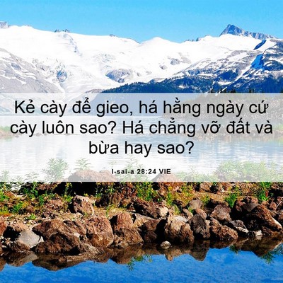 Picture 06 - I-sai-a 28:24 VIE - Kẻ cày để gieo, há hằng ngày cứ cày - Bible Verse Picture