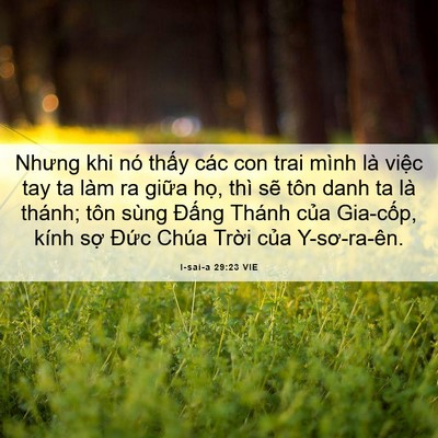 Picture 06 - I-sai-a 29:23 VIE - Nhưng khi nó thấy các con trai mình là - Bible Verse Picture