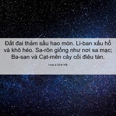 Picture 06 - I-sai-a 33:9 VIE - Đất đai thảm sầu hao mòn. Li-ban xấu - Bible Verse Picture