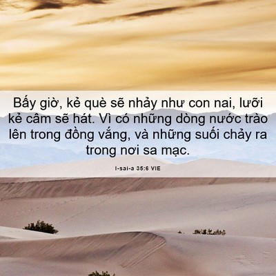 Picture 06 - I-sai-a 35:6 VIE - Bấy giờ, kẻ què sẽ nhảy như con nai, - Bible Verse Picture