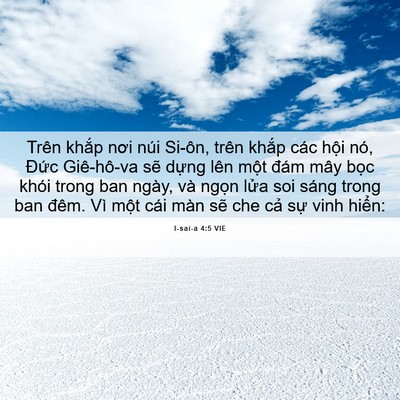 Picture 06 - I-sai-a 4:5 VIE - Trên khắp nơi núi Si-ôn, trên khắp các - Bible Verse Picture