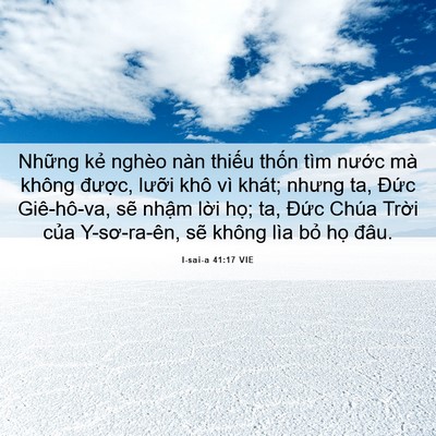 Picture 06 - I-sai-a 41:17 VIE - Những kẻ nghèo nàn thiếu thốn tìm - Bible Verse Picture
