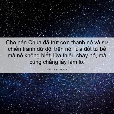 Picture 06 - I-sai-a 42:25 VIE - Cho nên Chúa đã trút cơn thạnh nộ và - Bible Verse Picture