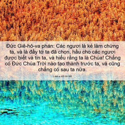 Picture 06 - I-sai-a 43:10 VIE - Đức Giê-hô-va phán: Các ngươi là kẻ - Bible Verse Picture