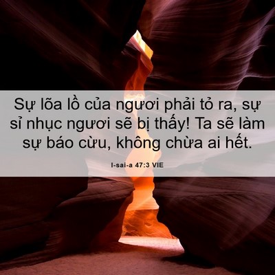 Picture 06 - I-sai-a 47:3 VIE - Sự lõa lồ của ngươi phải tỏ ra, sự - Bible Verse Picture