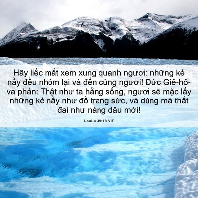 Picture 06 - I-sai-a 49:18 VIE - Hãy liếc mắt xem xung quanh ngươi: những - Bible Verse Picture