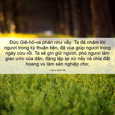 Picture 06 - I-sai-a 49:8 VIE - Đức Giê-hô-va phán như vầy: Ta đã - Bible Verse Picture