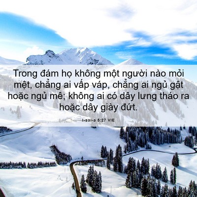 Picture 06 - I-sai-a 5:27 VIE - Trong đám họ không một người nào mỏi - Bible Verse Picture