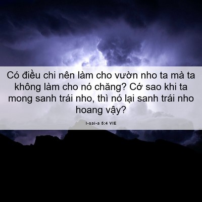 Picture 06 - I-sai-a 5:4 VIE - Có điều chi nên làm cho vườn nho ta mà - Bible Verse Picture