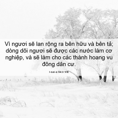 Picture 06 - I-sai-a 54:3 VIE - Vì ngươi sẽ lan rộng ra bên hữu và - Bible Verse Picture