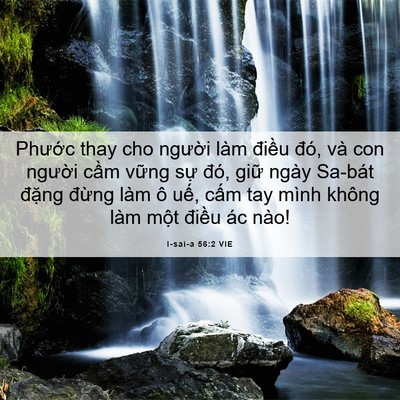 Picture 06 - I-sai-a 56:2 VIE - Phước thay cho người làm điều đó, và - Bible Verse Picture