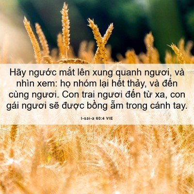 Picture 06 - I-sai-a 60:4 VIE - Hãy ngước mắt lên xung quanh ngươi, và - Bible Verse Picture